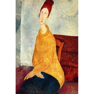 Jeanne Hebuterne in gele trui - Amedeo Modigliani